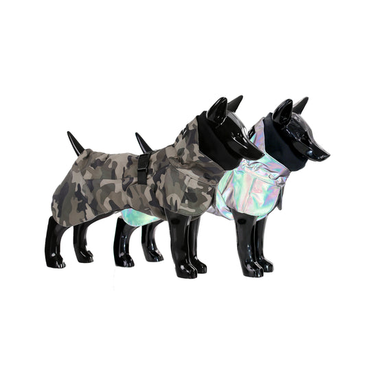 PAiKKA CAMO | Vollreflektierender Regenmantel für Hunde | Recovery Raincoat for Dogs [glow in the dark]