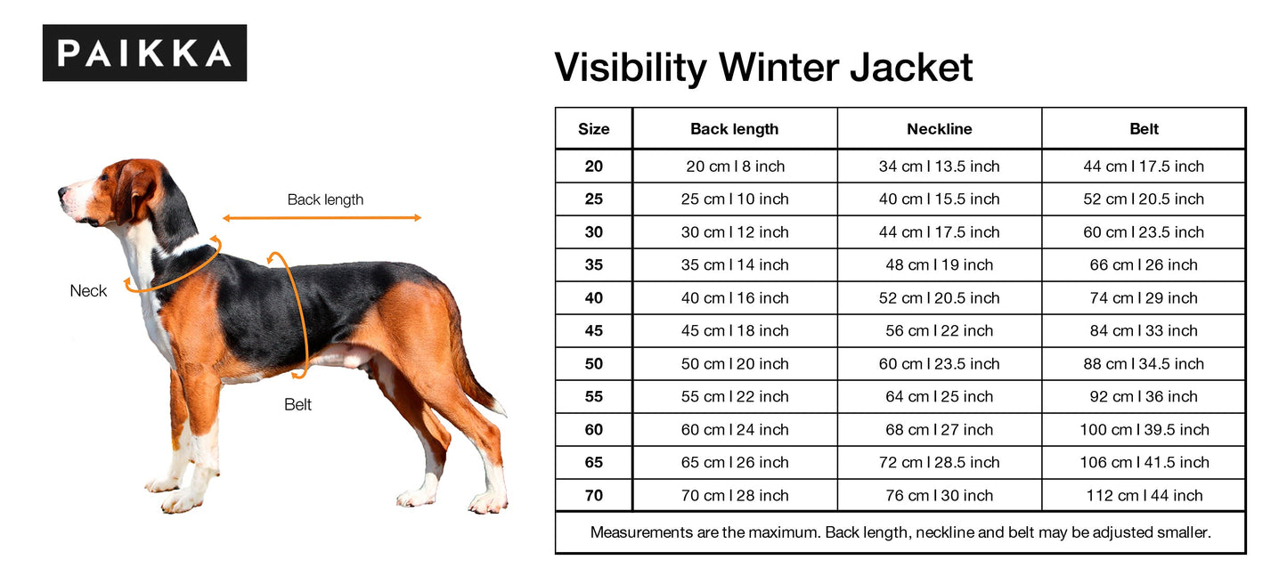 PAiKKA GRüN | Vollreflektierender Wintermantel für Hunde | Visibility Winter Jacket GREEN for Dogs [glow in the dark]